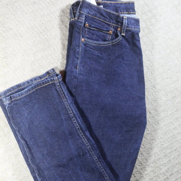 Levi's 505 Size 38x32 Dark Blue Wash Jeans EUC - Like New - Picture 2 of 9